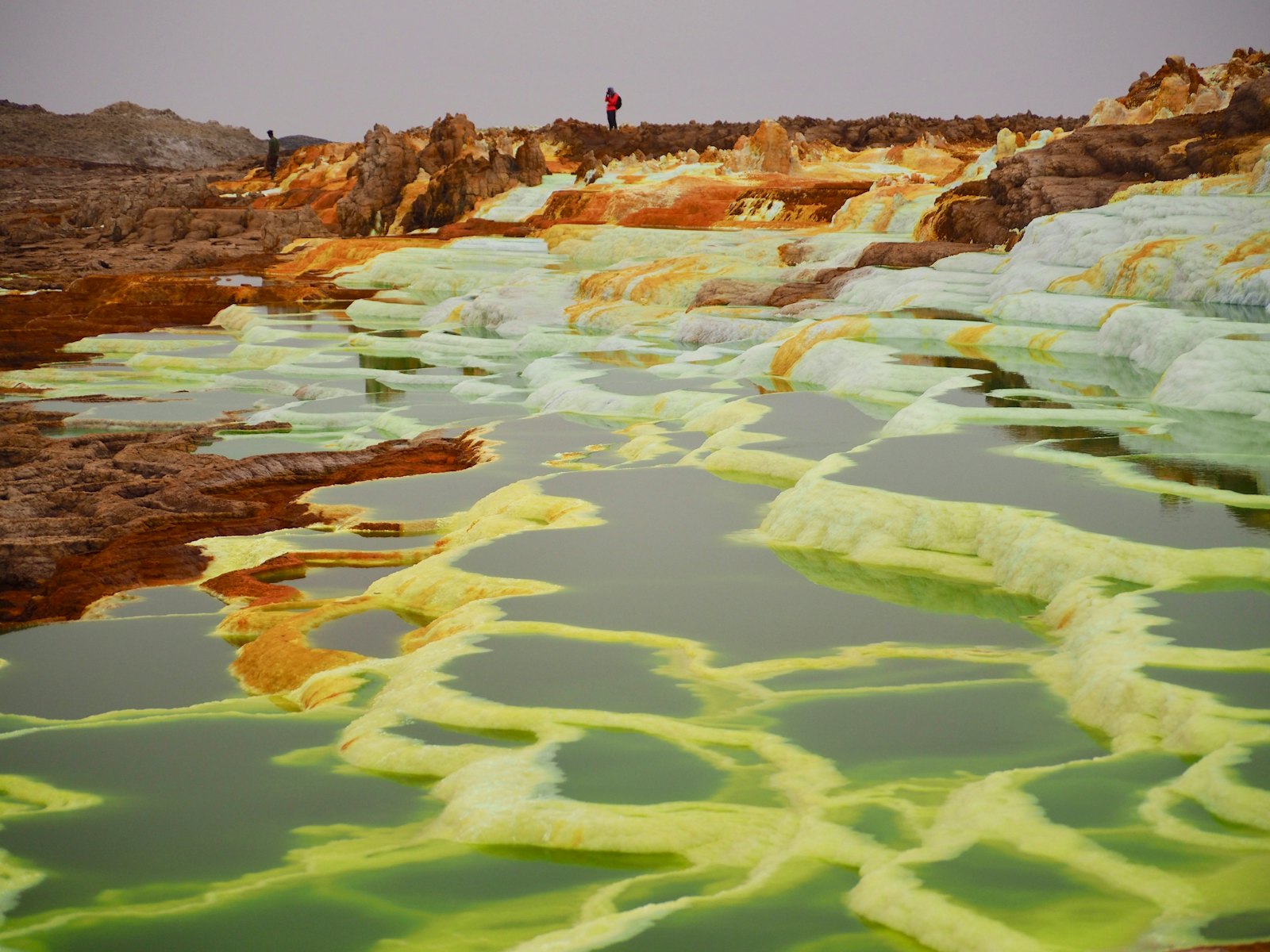 Zwavelterrassen van Dallol in de Danakil in Ethiopie