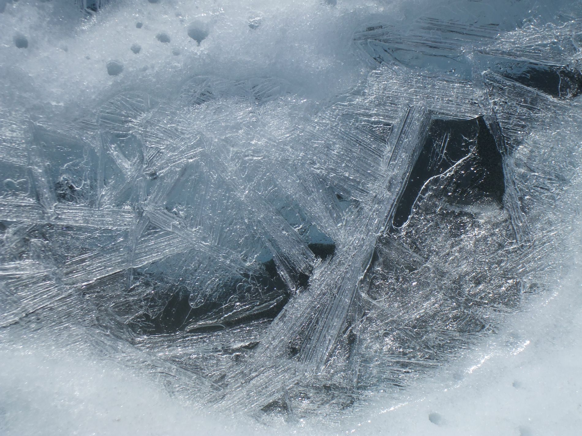 Close up of ice crystals on the Greenland ice sheet