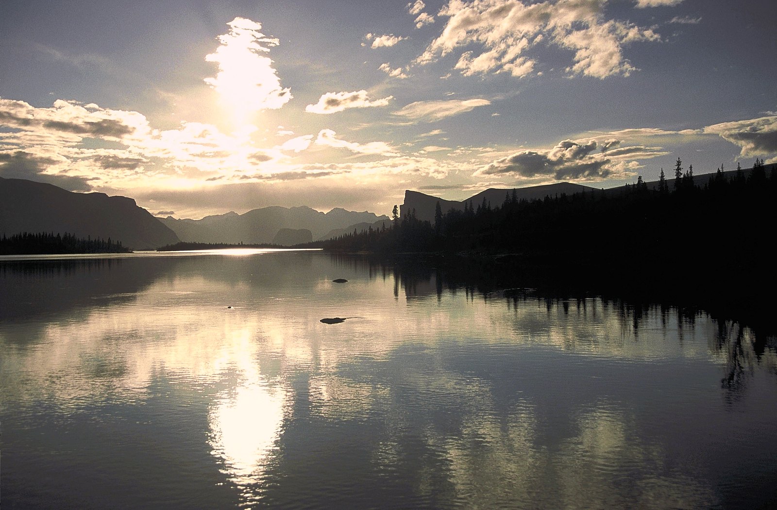 Laitaure backlit in Sarek