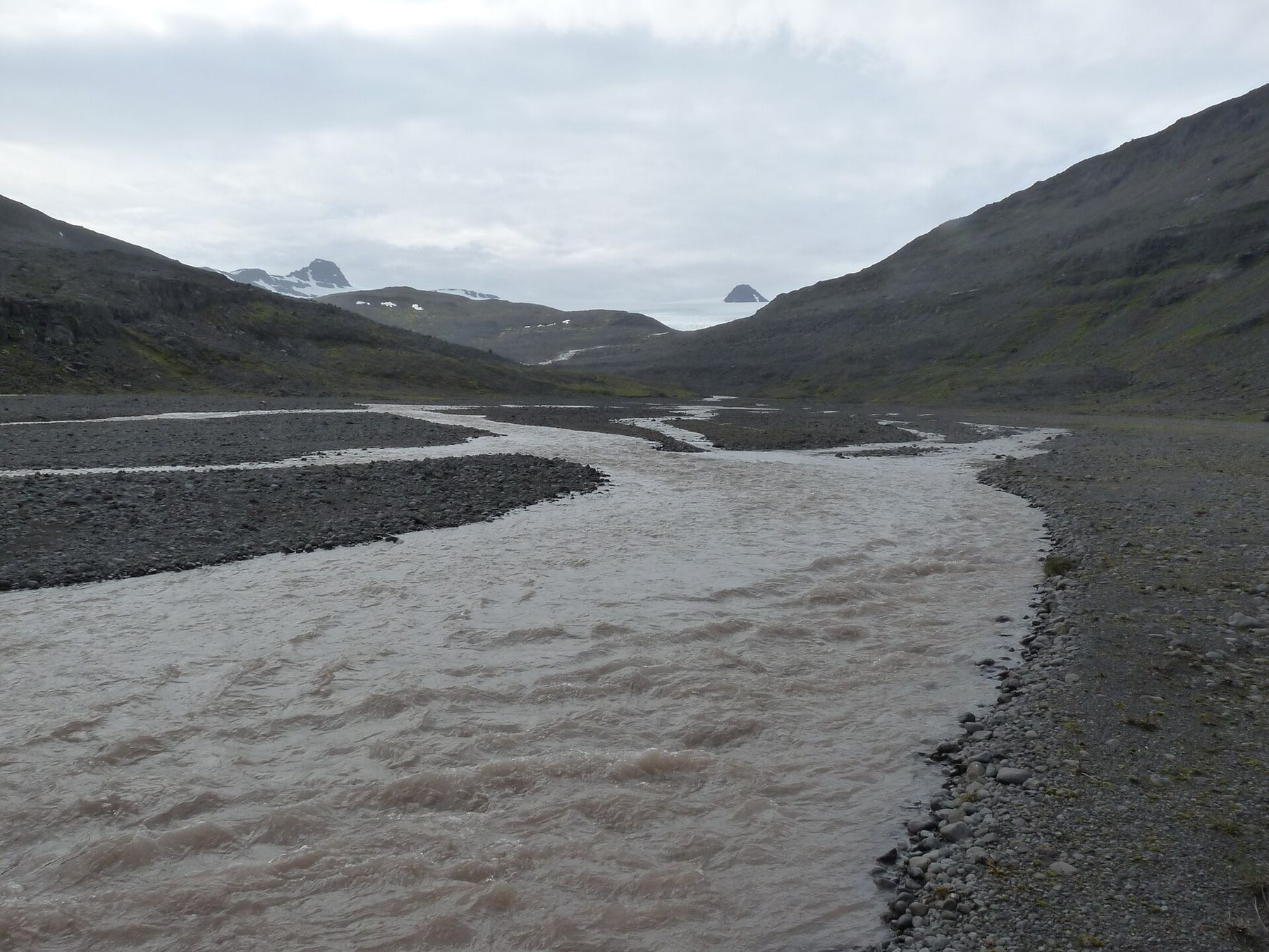 River delta in the northwest of Iceland