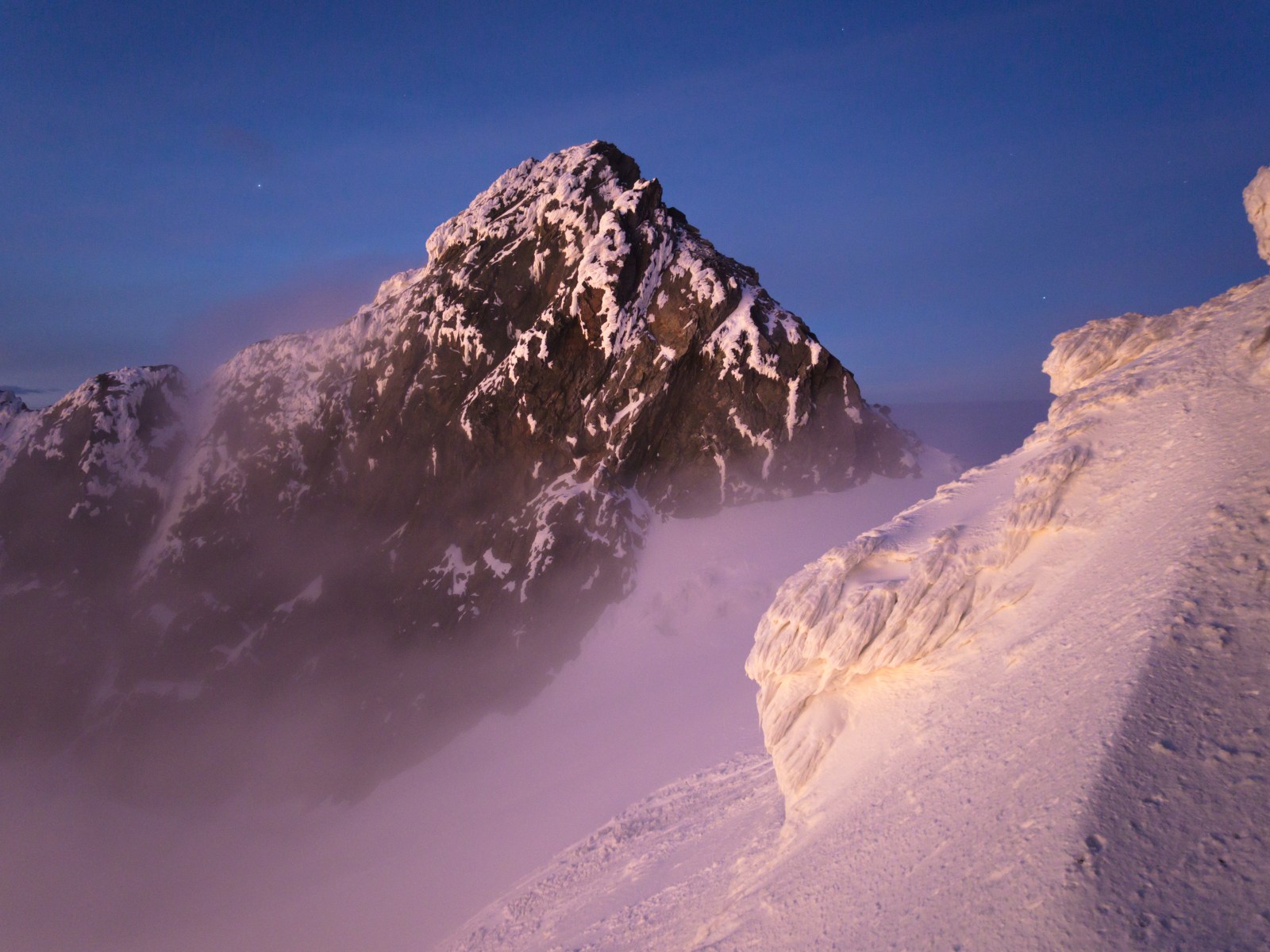 Alexandra Peak at dawn in the Rwenzori Mountains