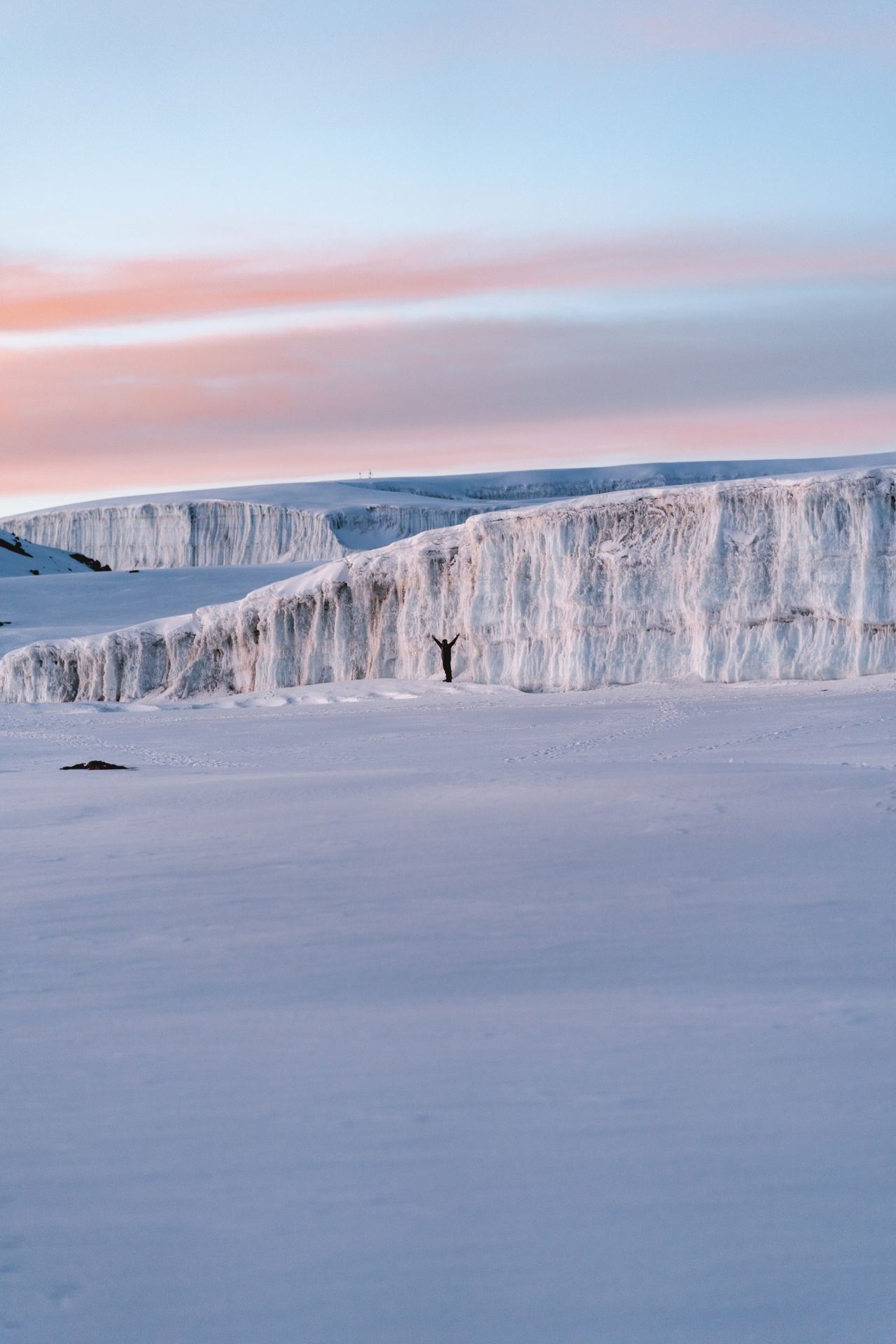 The Furtwangler glacier at dawn on Kilimanjaro