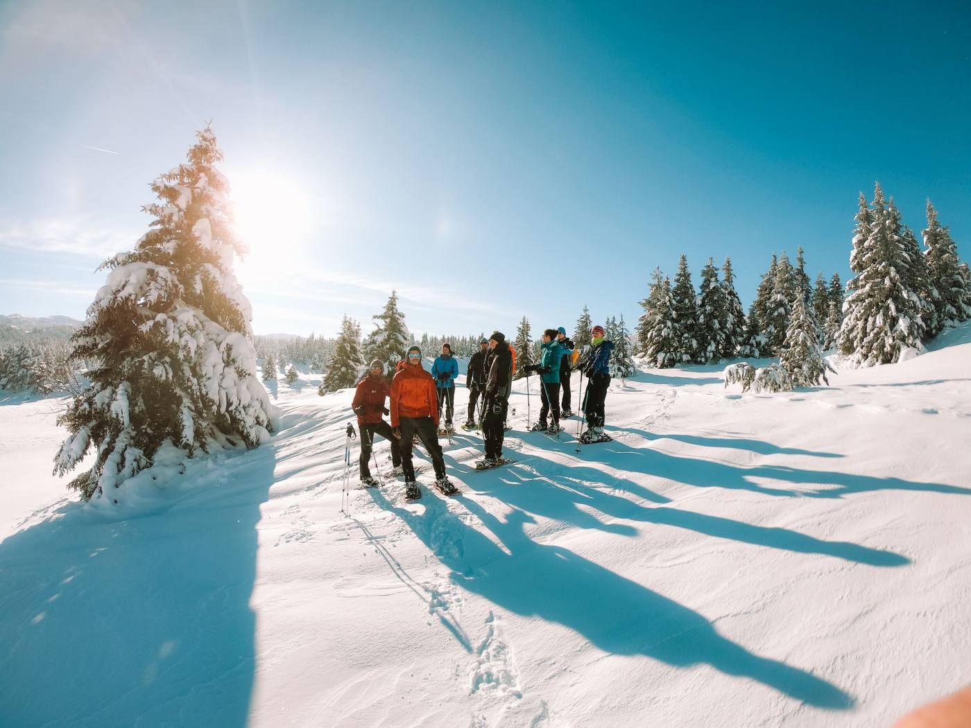 Group on the move during a private Element X expedition